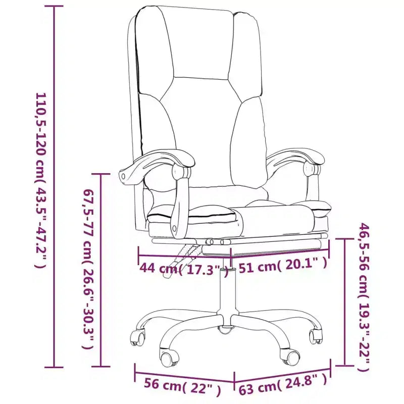 Fauteuil de bureau massant, similicuir noir, métal, contreplaqué, grande taille