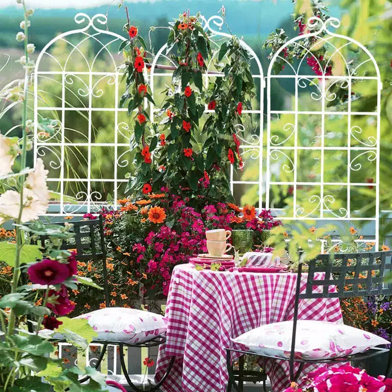 Lot de 2 treillis de jardin en métal noir antirouille de 220 x 50 cm pour plantes grimpantes