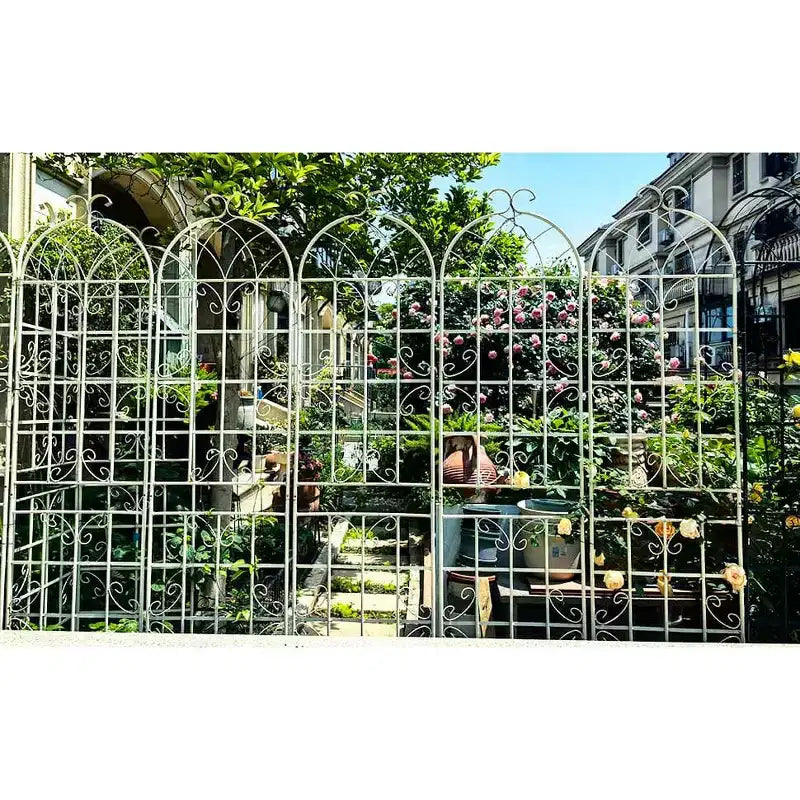 Lot de 2 treillis de jardin en métal noir antirouille de 220 x 50 cm pour plantes grimpantes