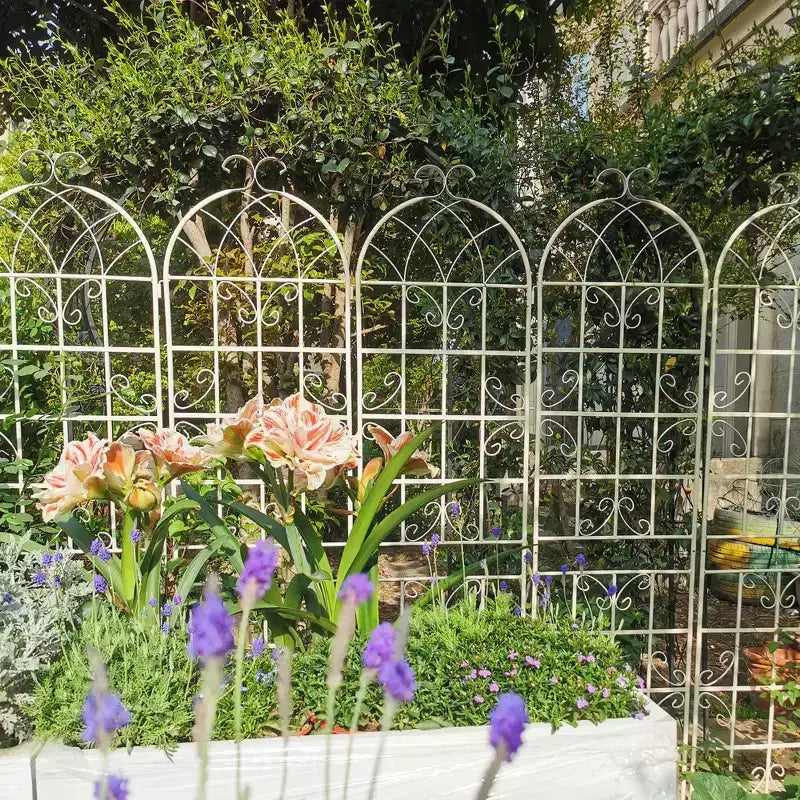 Lot de 2 treillis de jardin en métal noir antirouille de 220 x 50 cm pour plantes grimpantes