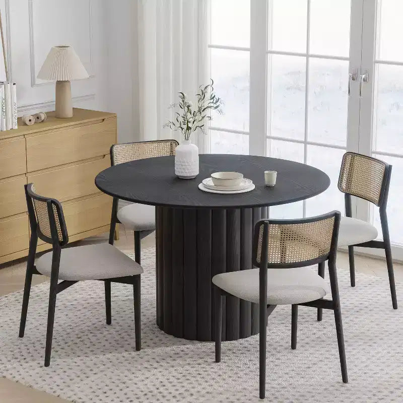 Table à manger ronde moderne, table de cuisine en bois
