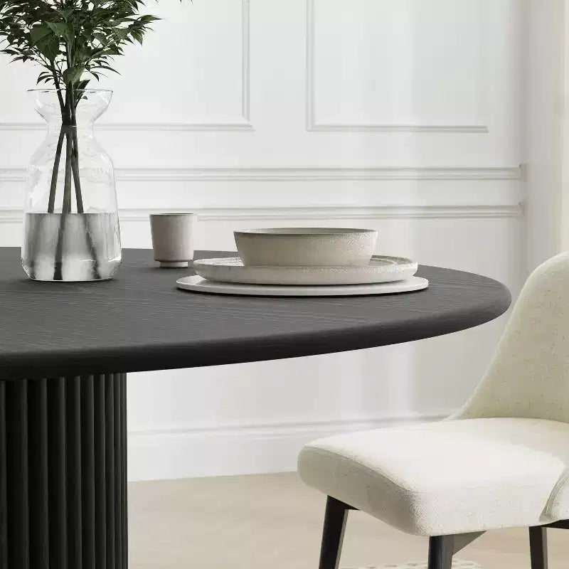 Table à manger ronde moderne, table de cuisine en bois