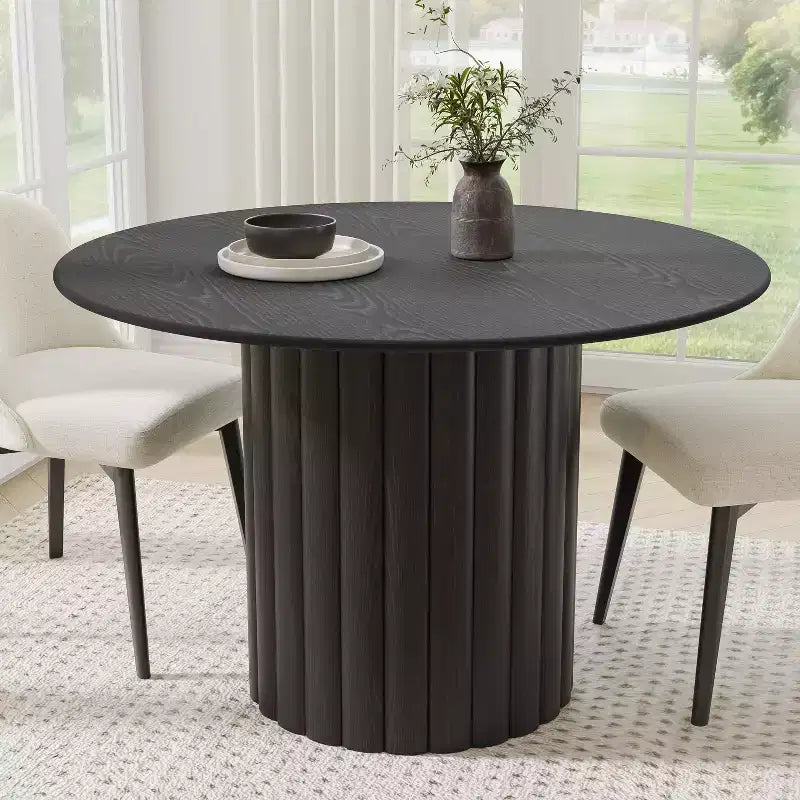 Table à manger ronde moderne, table de cuisine en bois