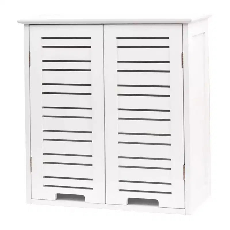 Armoire à pharmacie murale deux portes à persiennes 20,5 x 21,7 x 8,7 po en MDF avec étagère intérieure robuste