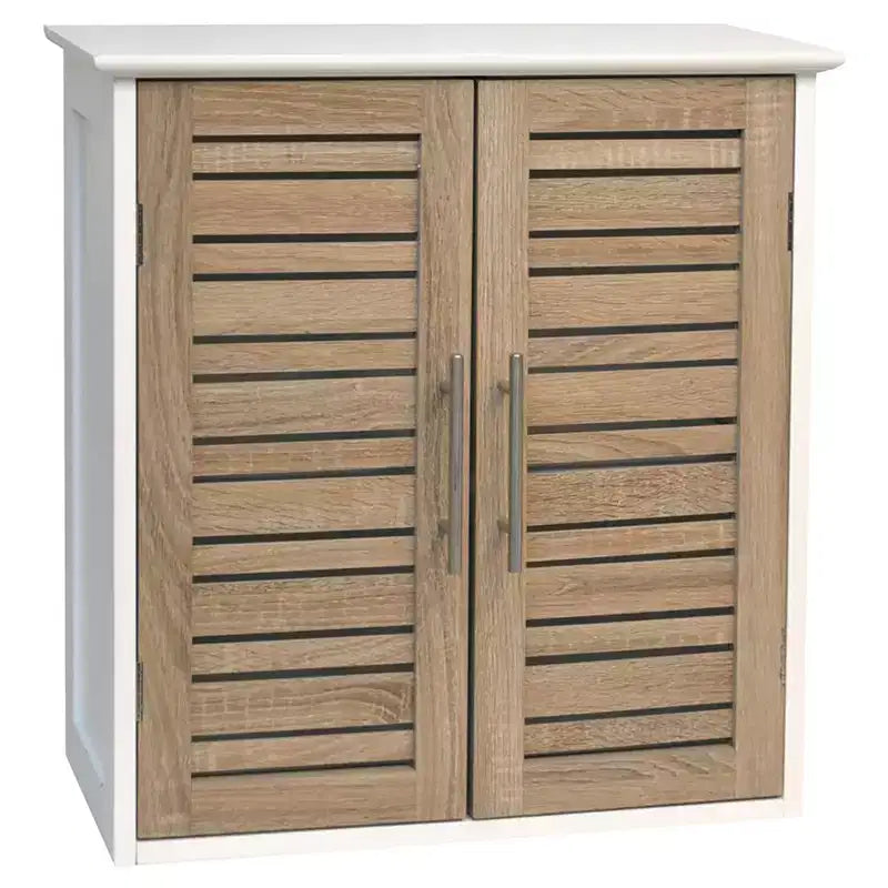 Armoire à pharmacie murale deux portes à persiennes 20,5 x 21,7 x 8,7 po en MDF avec étagère intérieure robuste