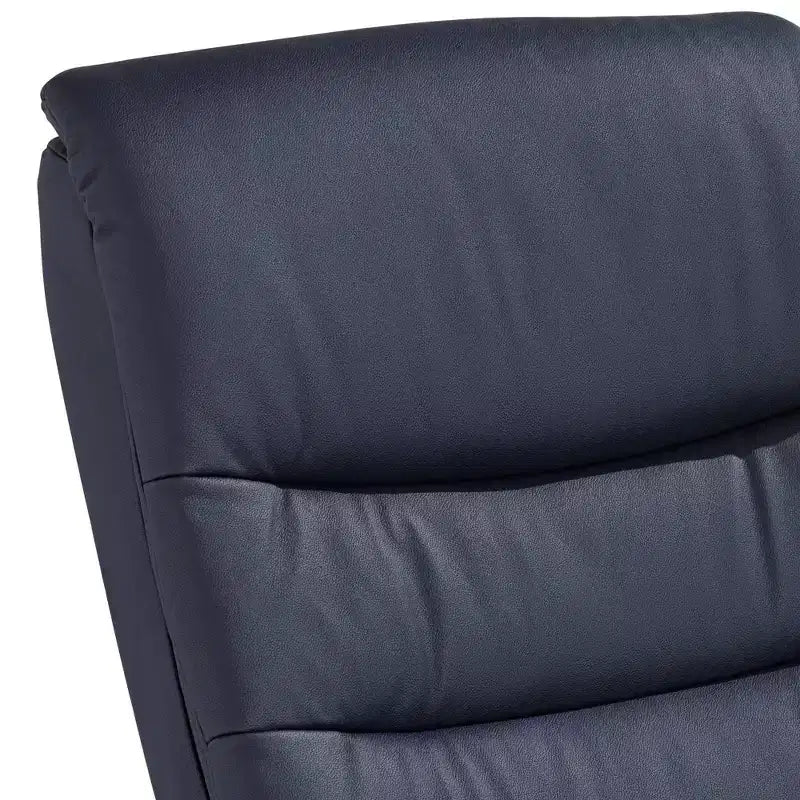 Fauteuil inclinable pivotant en similicuir bleu nuit réglable
