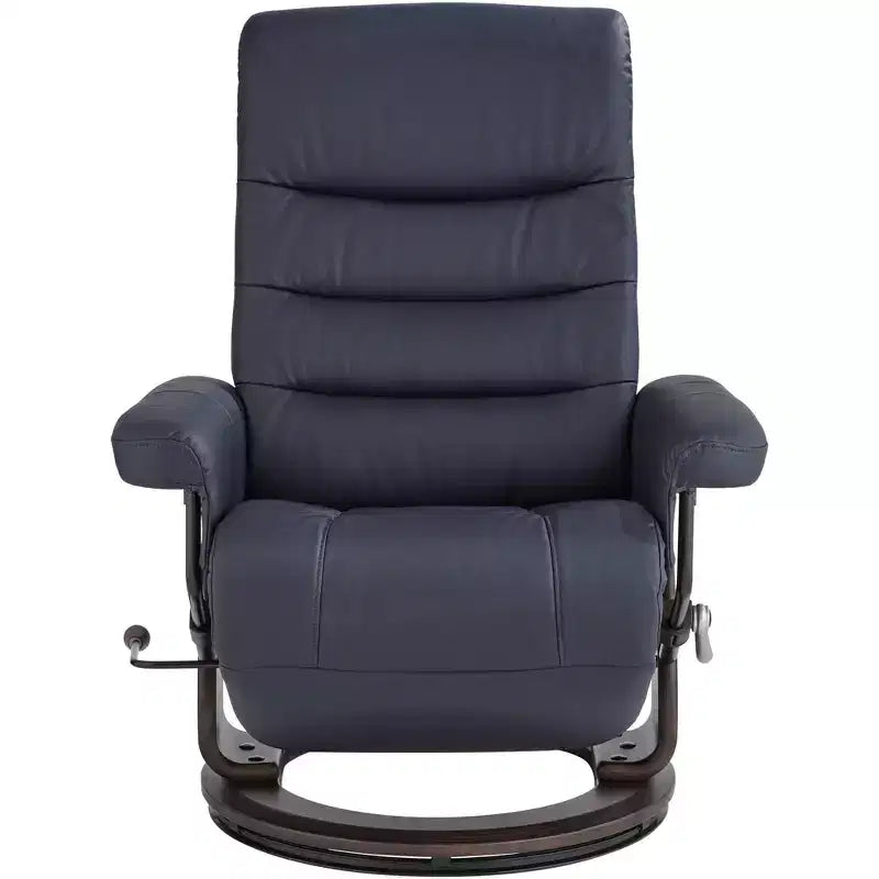 Fauteuil inclinable pivotant en similicuir bleu nuit réglable